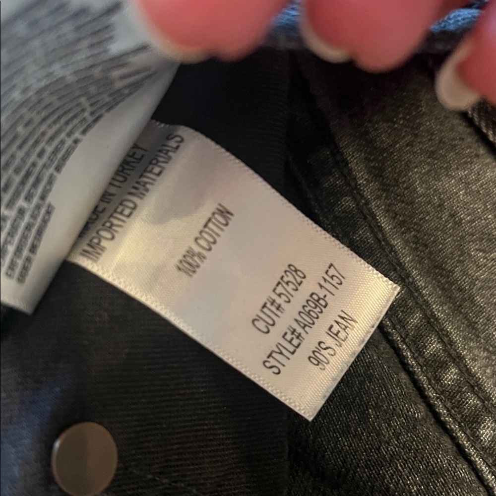 Agolde Women's Straight Leg 90s Jeans in Black 26 button fly - Picture 8 of 11